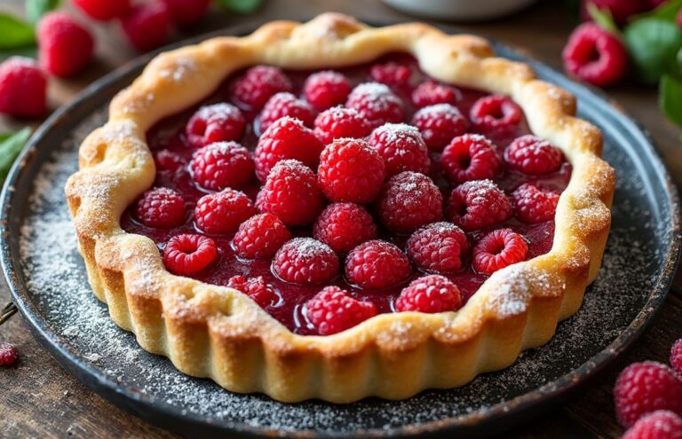 tarte aux framboises grand mere a l'ancienne