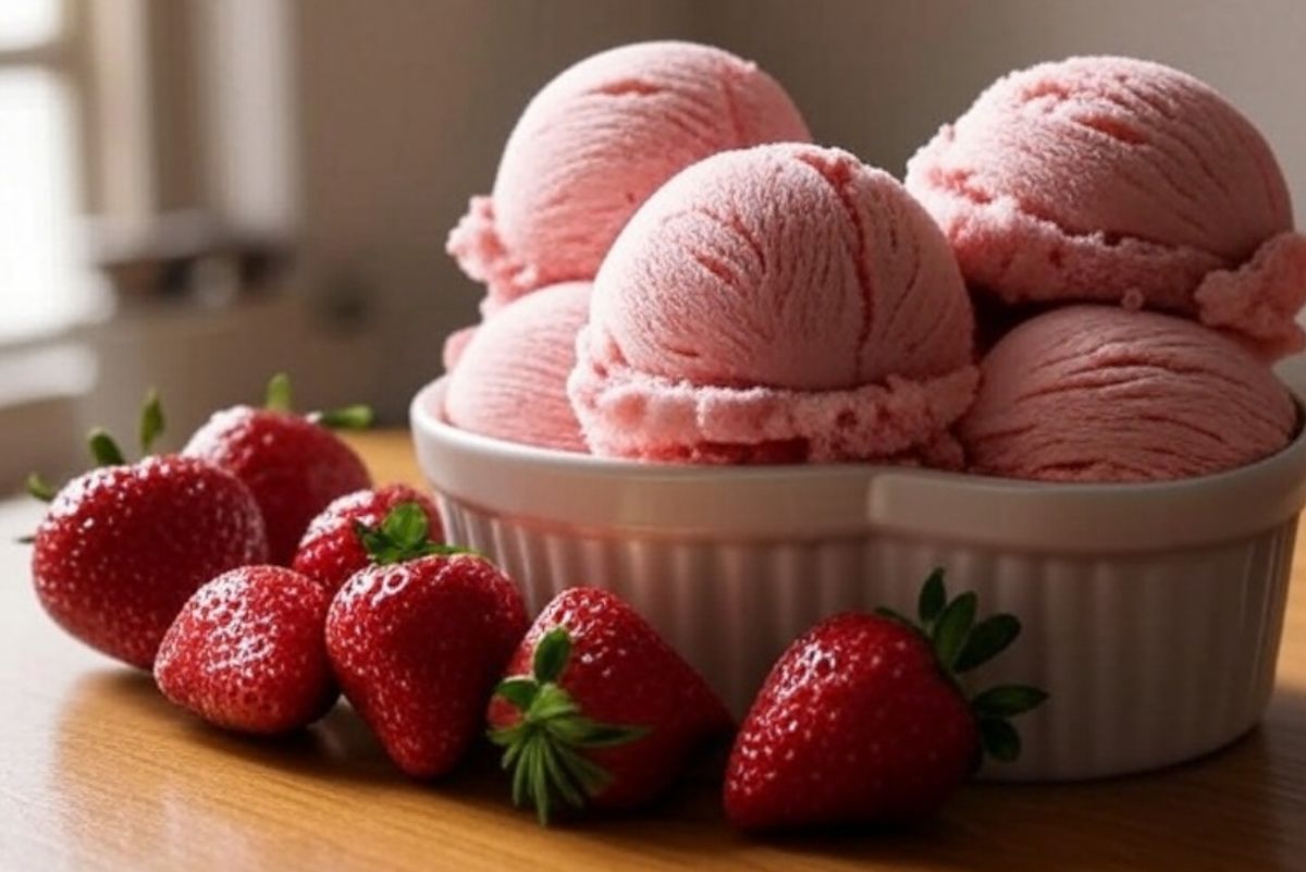 Recette glace à la fraise sans sorbetière