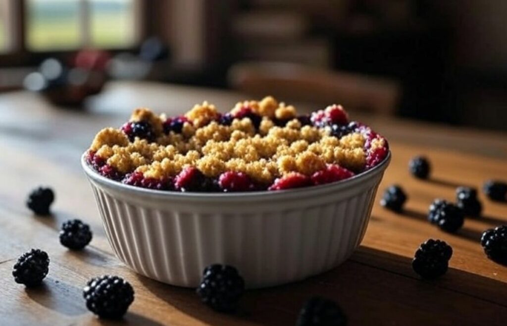 crumble aux mûres sauvages fraîches