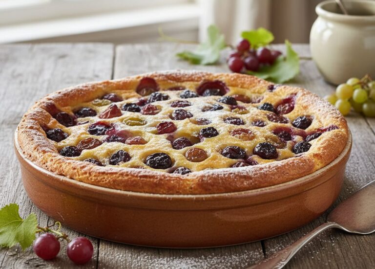 Clafoutis aux raisins congelés une recette simple pour l'hiver