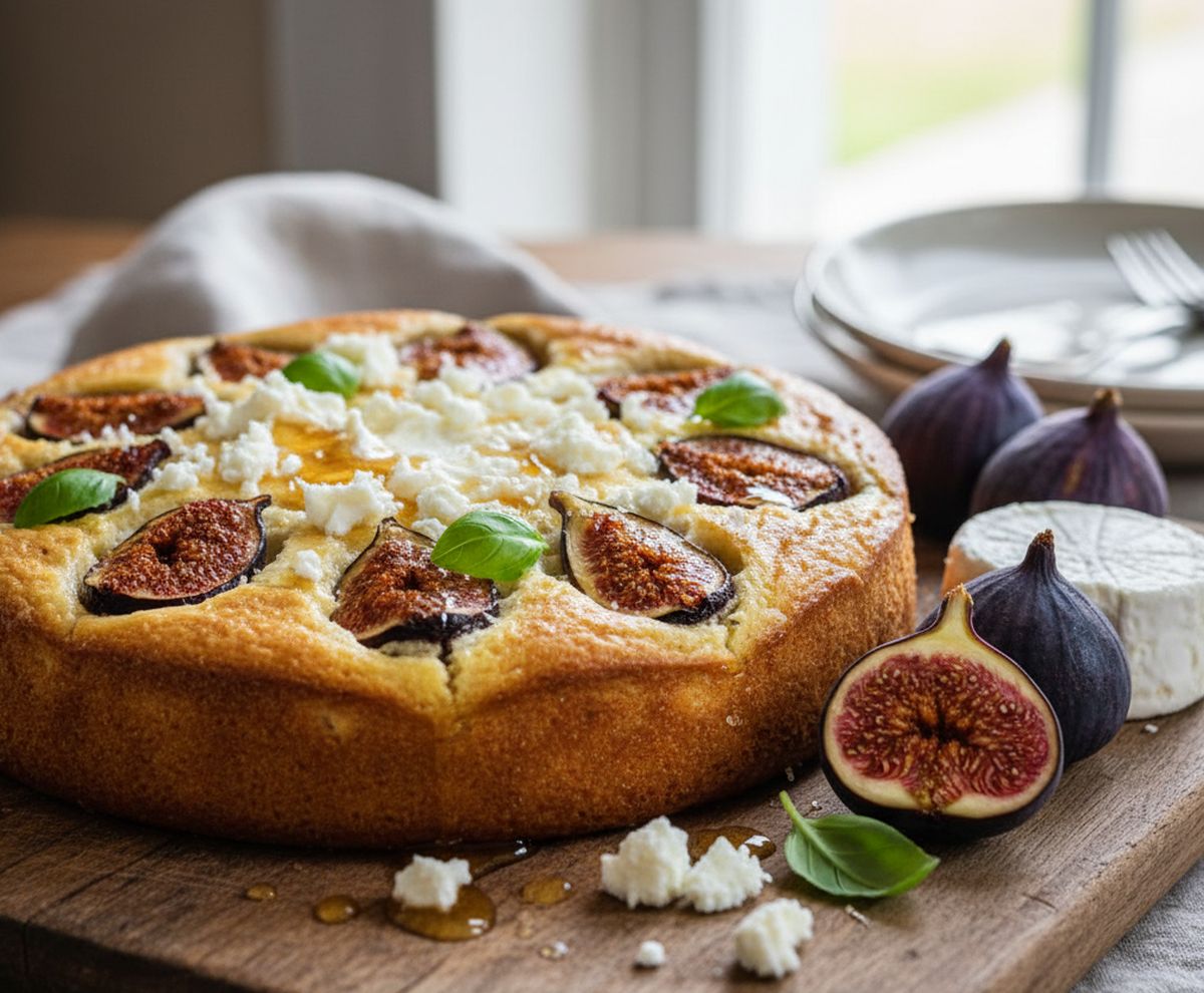 cake aux figues fraiches et chèvre