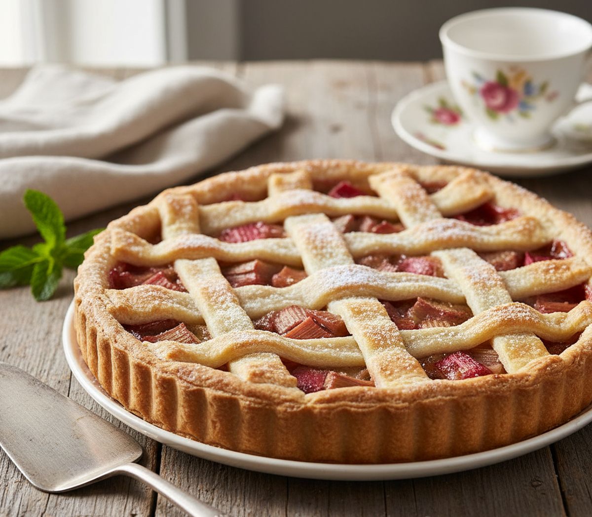 Tarte à la rhubarbe façon grand-mère