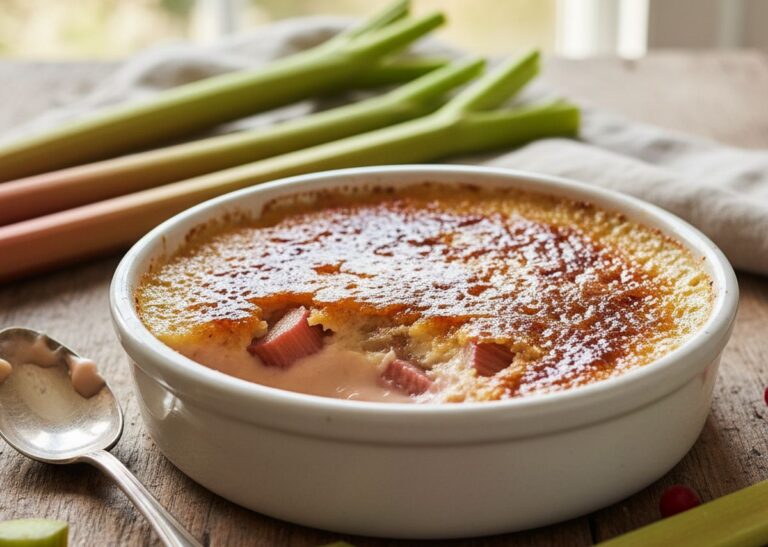 Crème brûlée à la rhubarbe : recette facile et gourmande