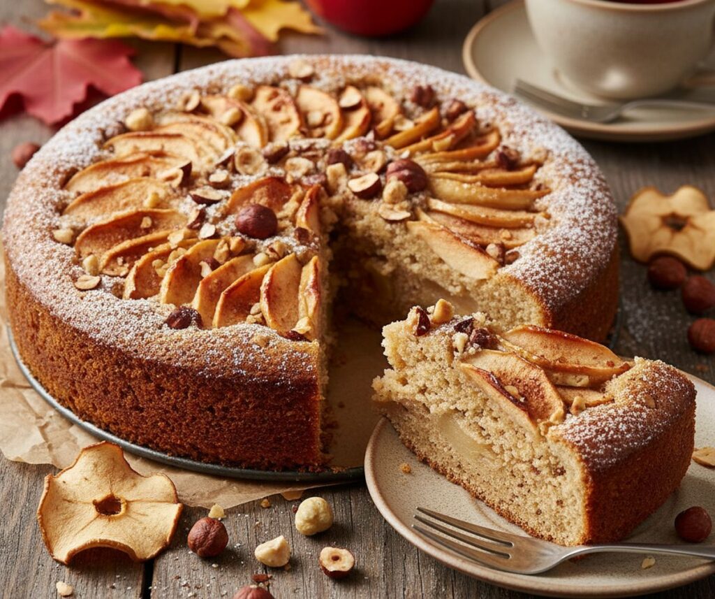 Recette de gâteau d'automne aux pommes et noisettes un délice moelleux