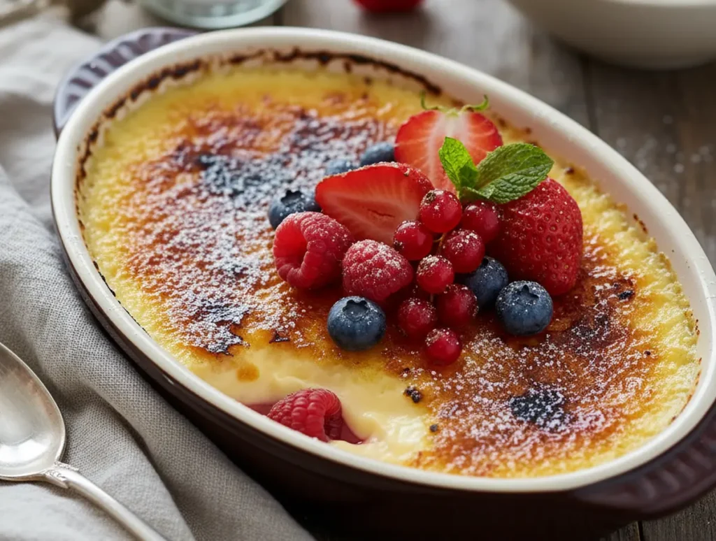 crème brûlée aux fruits rouges surgelés