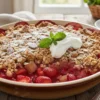Crumble rhubarbe et fraises recette facile et croquante à réaliser chez soi